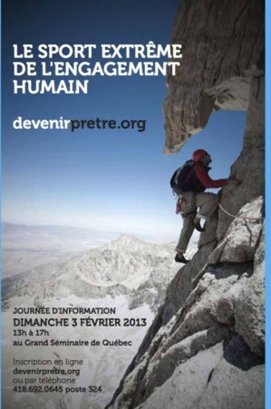 La prêtrise?? Pour toi ??  Invitation au Grand Séminaire pour une journée d'information dimanche le 3 février 2013