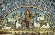 Mosaïque du Bon Pasteur à Ravenne. Mausolée dit de Galla Placidia. Voûte en berceau. Ve siècle Mosaïque du Bon Pasteur à Ravenne. Mausolée dit de Galla Placidia. Voûte en berceau. Ve siècle