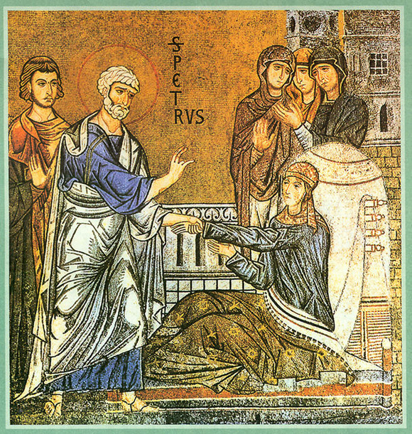 Guérison de Talitha a Joppée par saint Pierre racontée dans Actes 9, 36 et ss. Guérison de Talitha a Joppée par saint Pierre racontée dans Actes 9, 36 et ss.